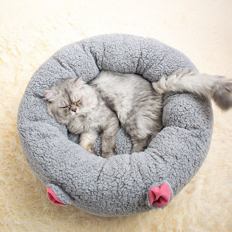 Cozy Fuzzy Enclosed Pet Bed for Cats and Dogs