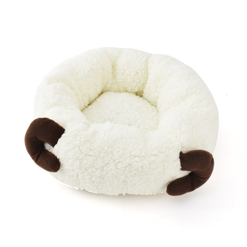 Cozy Fuzzy Enclosed Pet Bed for Cats and Dogs